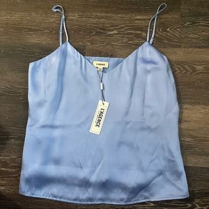 L’agence blue silk top NWT